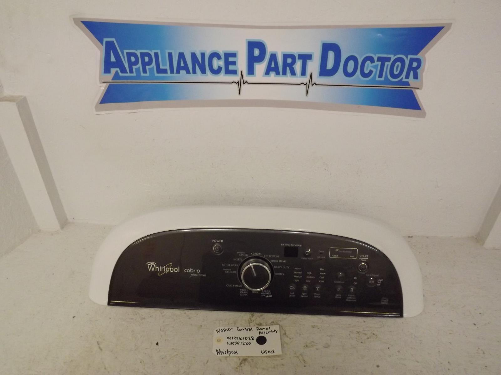 Whirlpool Washer W10761028 W10591280 Control Panel Assembly Used Whirlpool Washer W10761028 W10591280 Control Panel Assembly Used